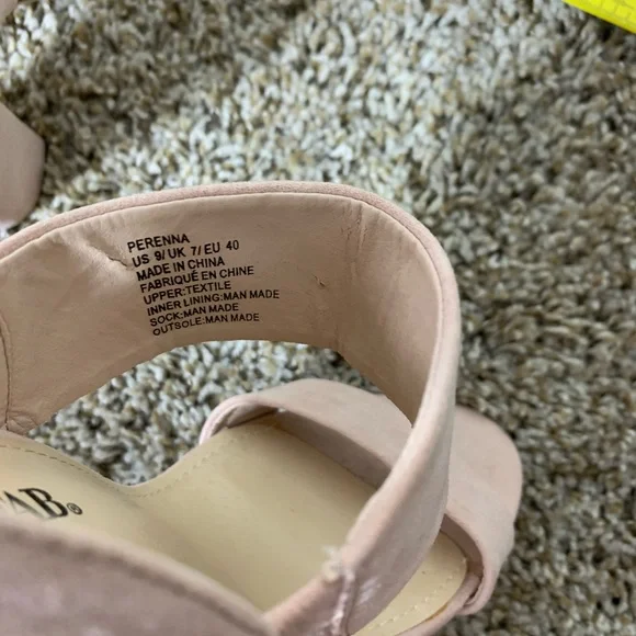 JustFab Perenna Heeled Sandal Pink Suede Chunky Heel size 9 - Picture 8 of 14